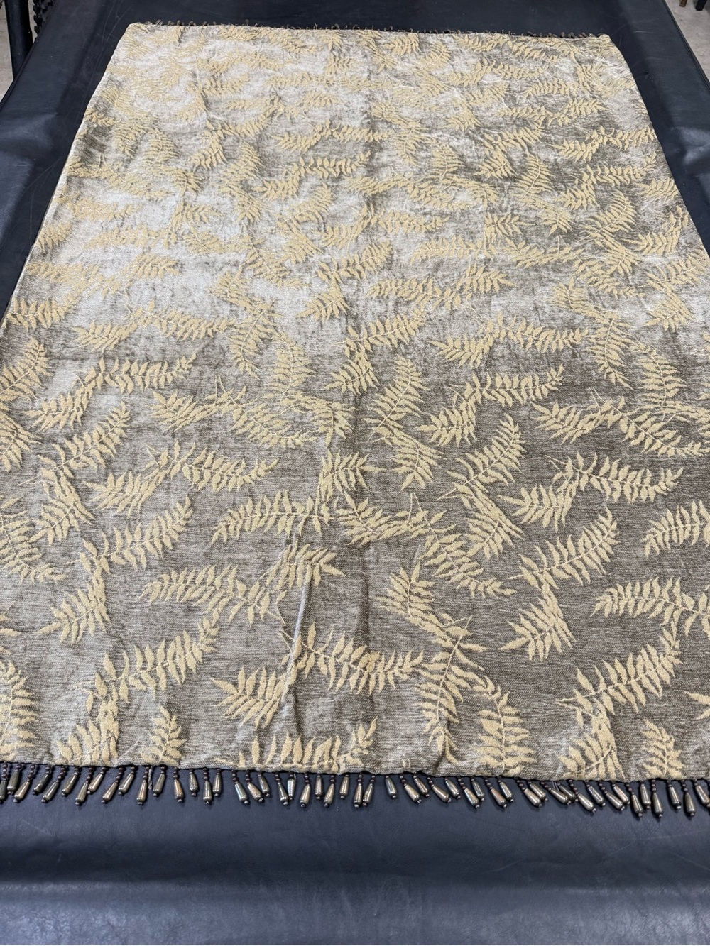 Vintage Brentwood Originals Jacquard Fern Throw Blanket 60x41 Sage Green Velvet - Picture 3 of 15